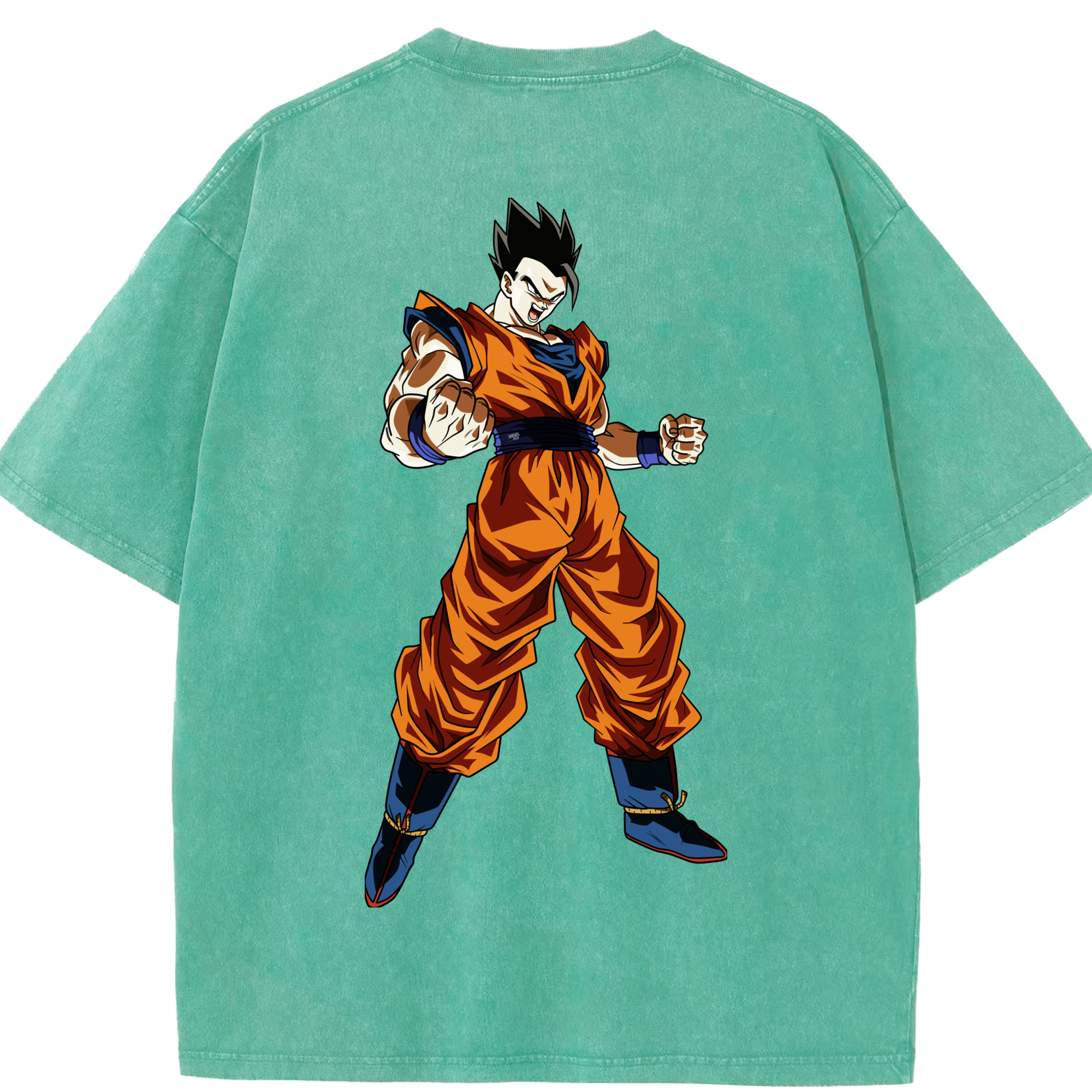 （画像用） ドラゴンボール 孫 悟飯（そんごはん）DRAGON BALL Son Gohan 綿100% ヴィンテージ風 半袖Tシャツ（背面プリント）
